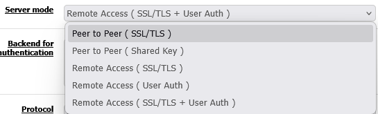 Server mode selection