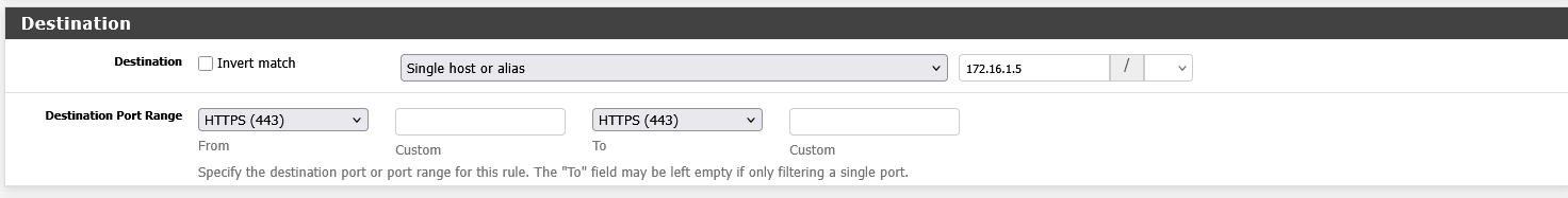 Change destination port to 443