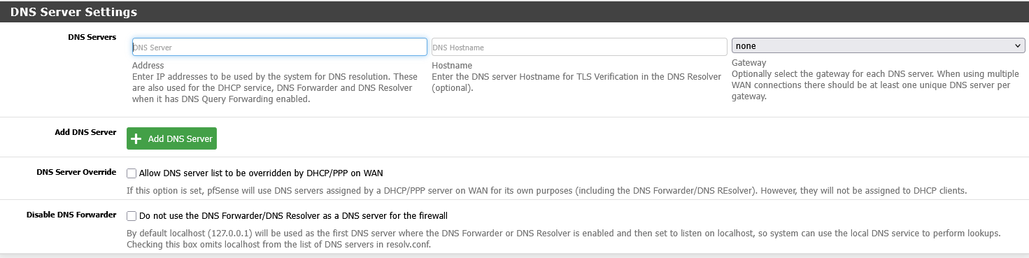 DNS Server Settings