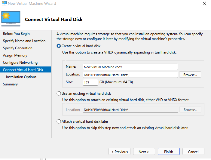 Step 6 - Virtual Hard Disk