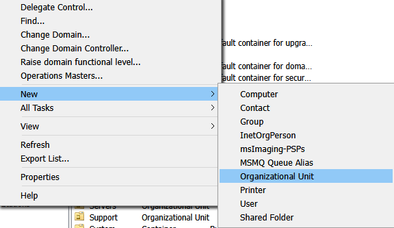 Create New User in Domain