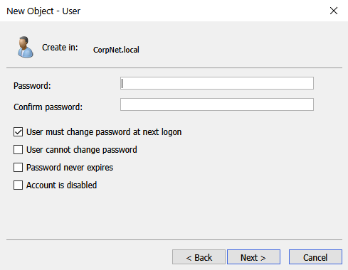 Set User Password